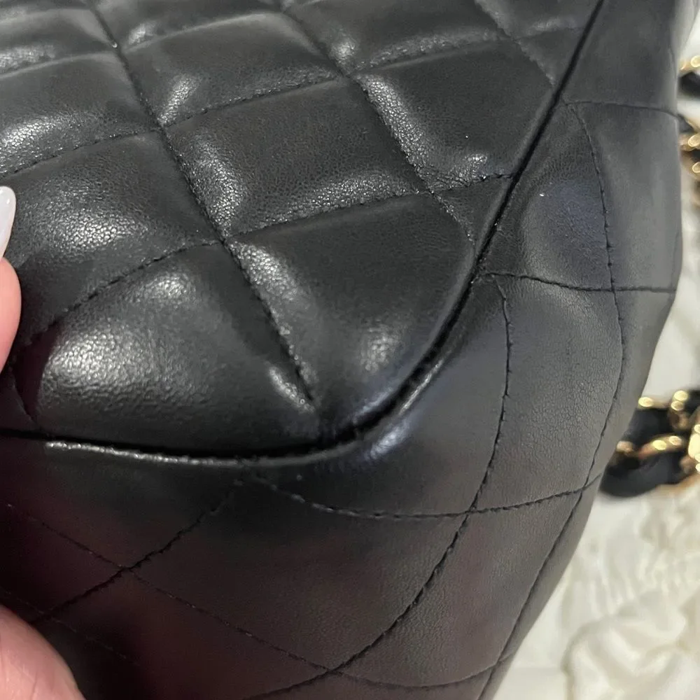 Chanel Black Quilted Shoulder Bag with Gold Accents